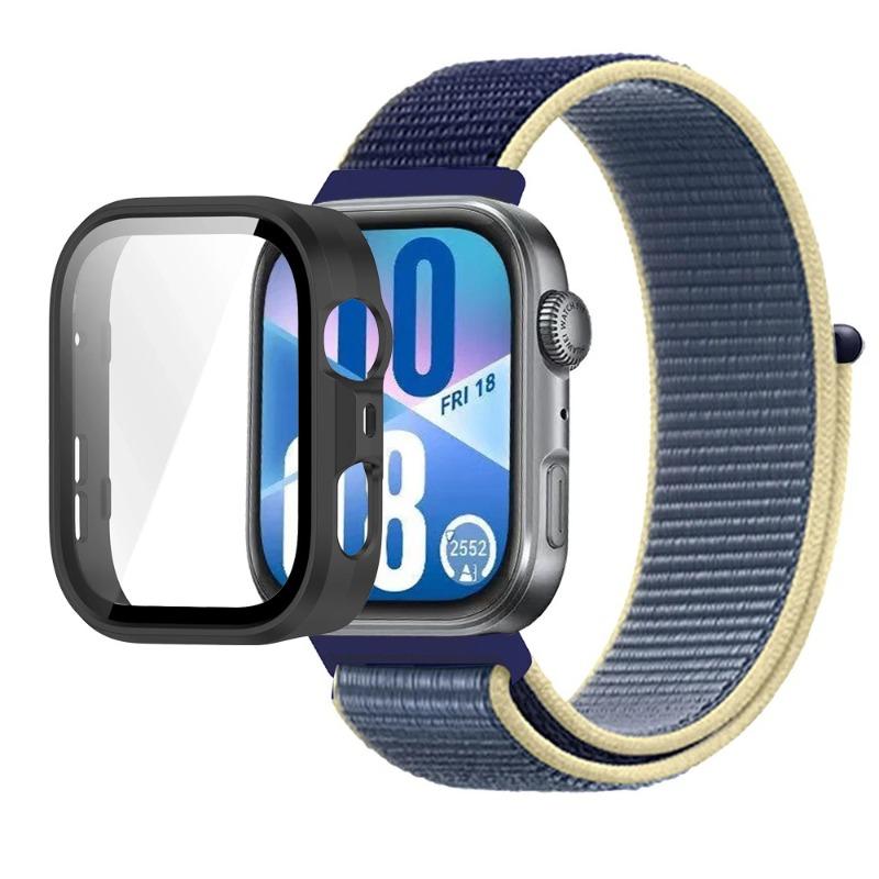 Нейлоновый ремешок + ПК-корпус для Huawei Watch Fit 3/4/4 Pro Защитный чехол от падения + Удобный дышащий браслет Ремешок Correa