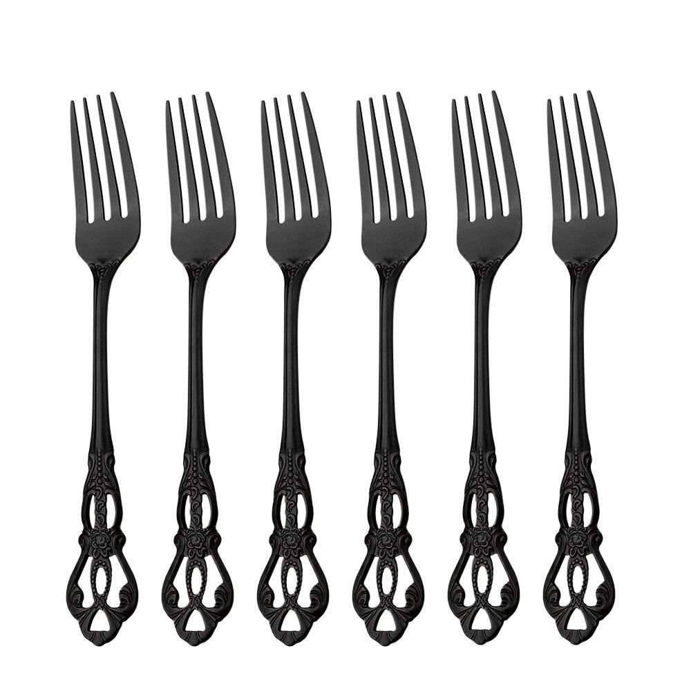 Royal Cutlery Silver Stainless Steel Sets Vintage Spoons Colorful Dinnerware Forks Kitchen Tableware Dinner Western Silverware