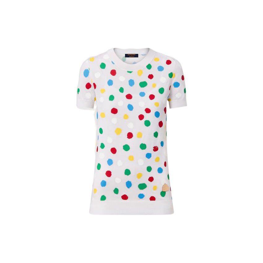 Louis Vuitton X Yayoi Kusama Весна/Лето 23 Кашемировый свитер Женский Белый 1AB886