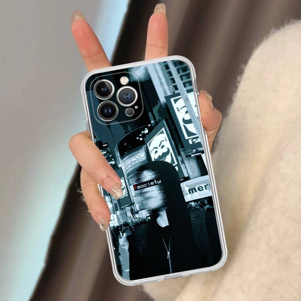 Mr Robot Fsociety Для iPhone 11 12 13 14 15 16 17 Pro Max Plus Air Прозрачный Прозрачный Ударопрочный Чехол