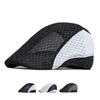 Summer Men Breathable Mesh Newsboy Caps Outdoor Sun Hats Personality Stitching Beret Flat Caps Driver Ivy Hat