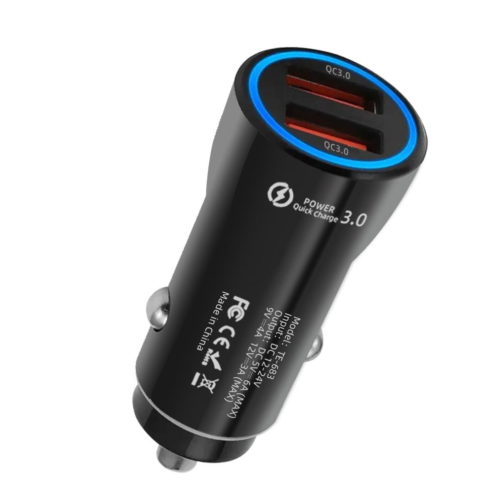 Dual USB QC3.0 Car Charger for Samsung & Huawei - Fast Charging On-Board Adapter