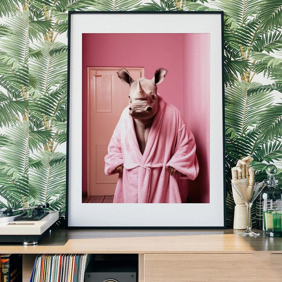 Забавный юмор для ванной комнаты, носорог, крокодил, леопард, сова, кенгуру, слон, собака, настенный домашний декор, туалетный плакат, художественный принт, холст, живопись