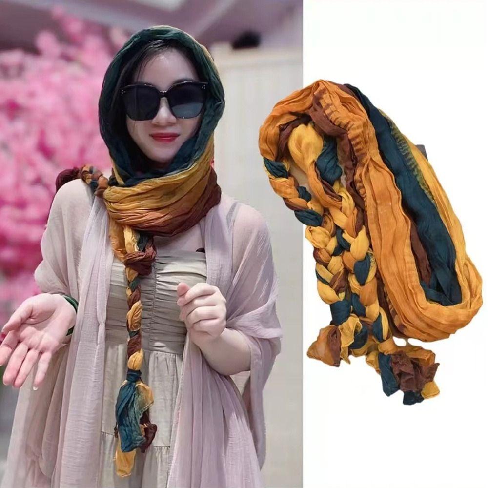 Handwoven Sunscreen Scarf Long Headscarf Shawl Fashion Accessory Beach Shawl Spring Summer