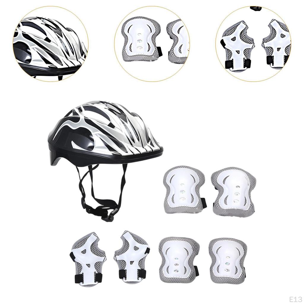 Детский велосипедный шлем для катания на роликах, скейтборде с наколенниками для езды