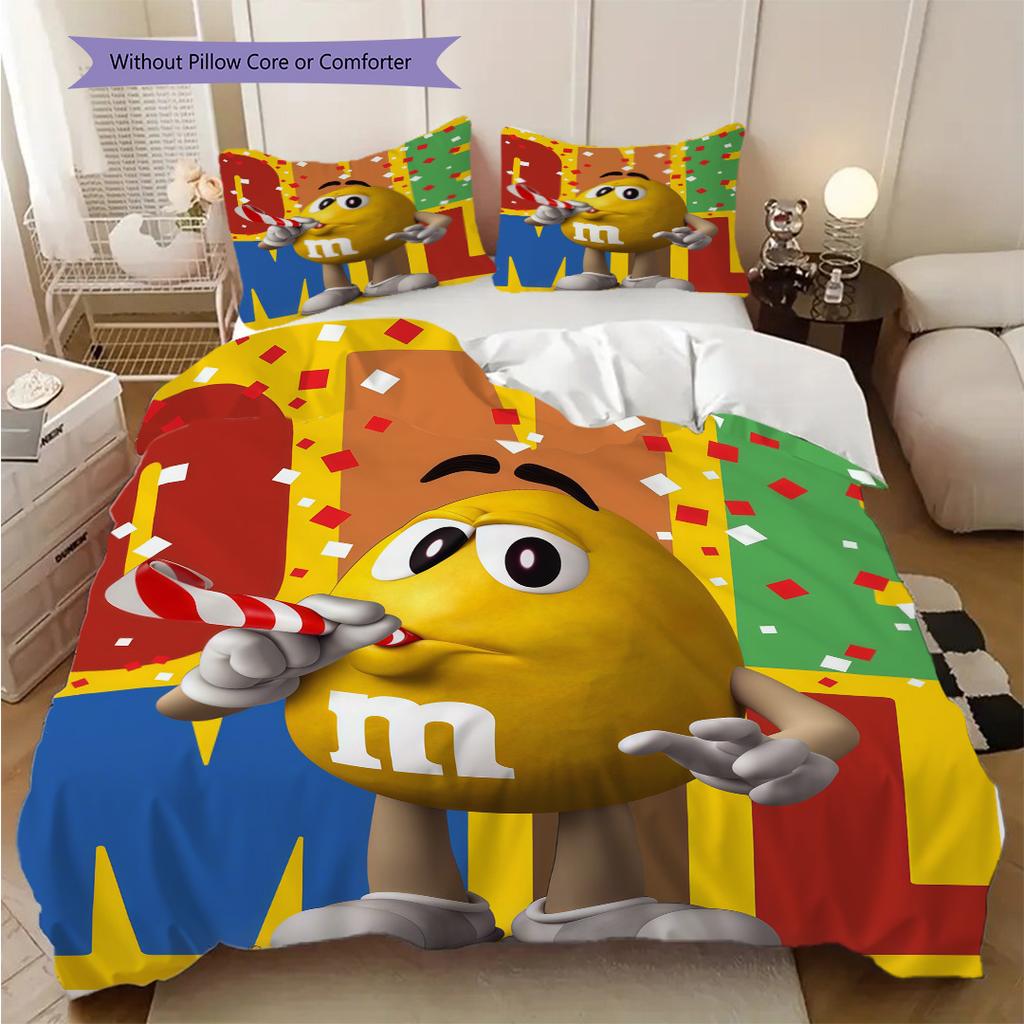 MMs Celebrates Confetti Bedding(1 * duvet cover + 2 * pillowcase, without core) Duvet cover and pillowcase Christmas birthday gift