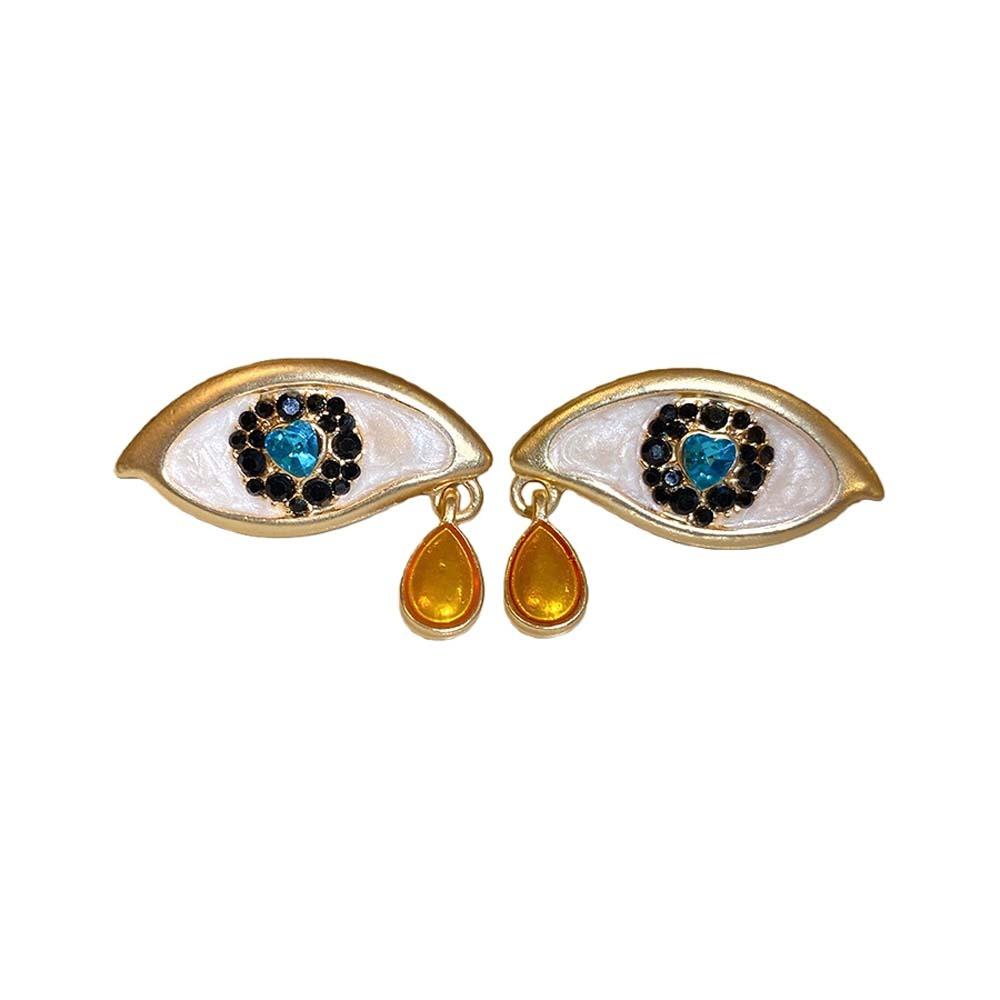 Devil's Eye Bohemian Punk Ear Stud Zircon Vintage Long Drop Earrings Valentine's Day Gift