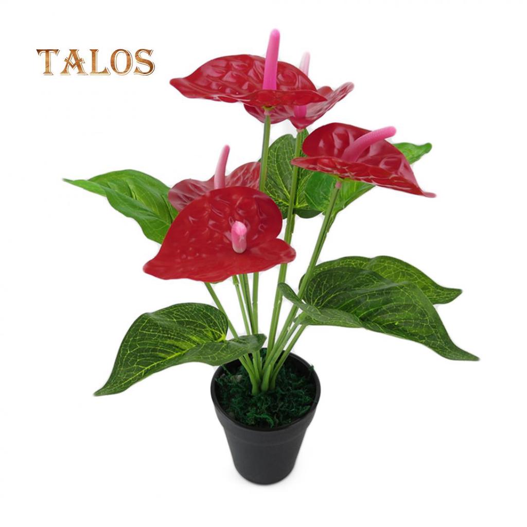 1 Pc Artificial Plants Red Anthurium Fake Flowers Lifelike Indoor Decoration Decor