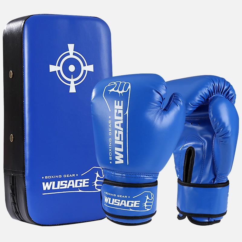 Boxing Gloves Adults Kids With Kick Shield Hand Targets Set PU Leather Training Gear Martial Arts Muay Thai