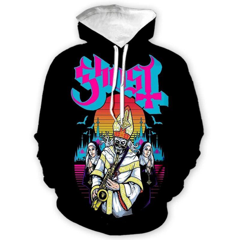 Ghost Band 3D Print Hoodies Men Women Fashion Streetwear Hip Hop Y2k Hoodie Pullovers Casual Hooded Sweatshirts Kids Clothing