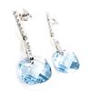 [G1080] - Silver 'Sissi' Aquamarine Silver Earrings (rhodium-plated) - 30x10 Mm