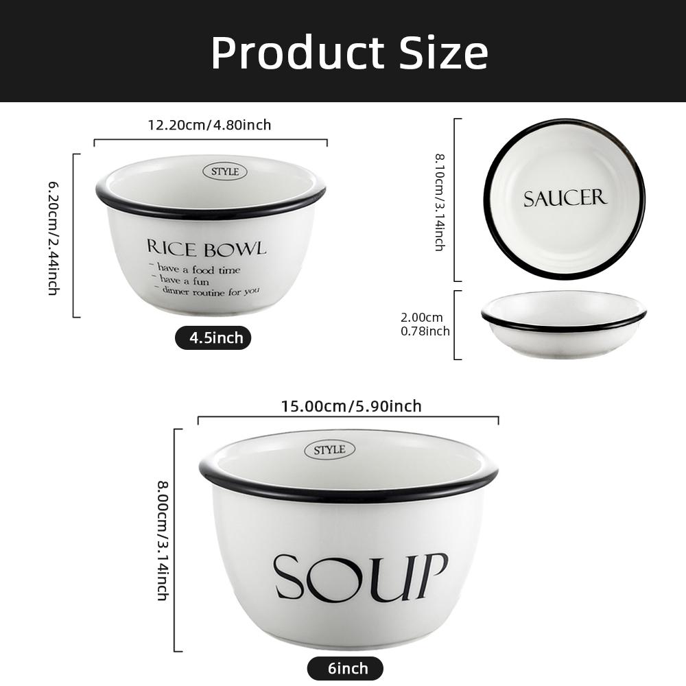 Ceramic Rice Bowl Japanese Simplicity Dinner Restaurant Home Tableware Eating Dishes Soup Bowl Set Dinnerware Salad Bowl