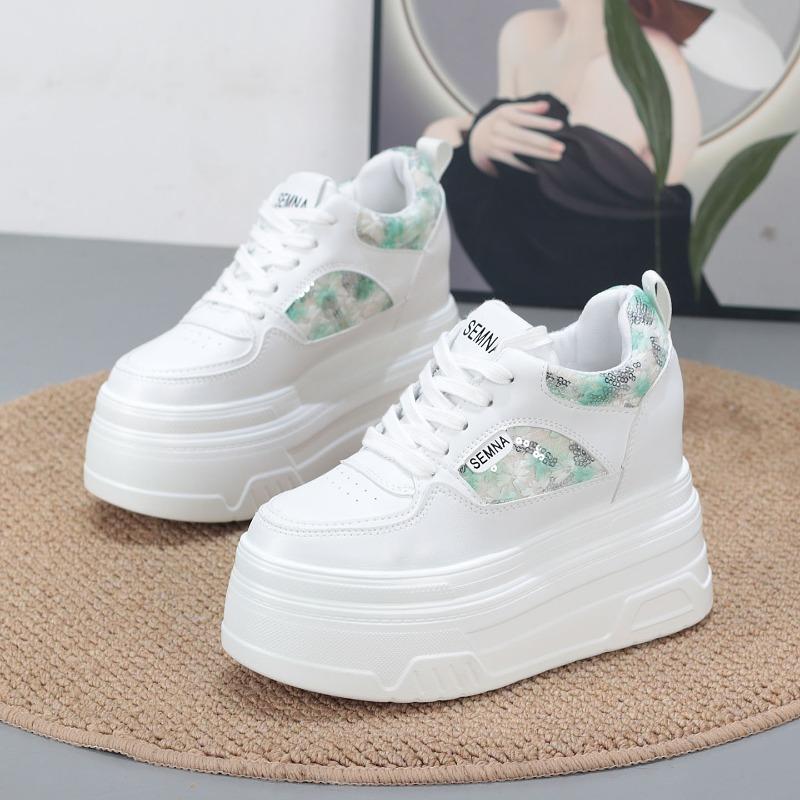 Fashion 10CM Autumn Women Platform Sneakers Casual Outdoor Skateboard Comfortable Lace Up New Autumn Sneaker Running Sports Shoe Female