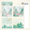 90 Sheet Retro Chinese Style Memo Pad Vintage Landscape Scrapbooking Memo Pad Lovely Sticky Note Scrapbooking Material