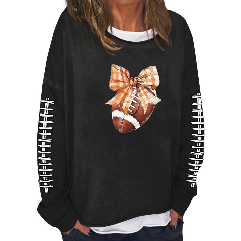 Женская модная повседневная толстовка с длинным рукавом и круглым вырезом с принтом