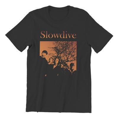 Мужская футболка Slowdive Tour 90-х Хлопковые топы Повседневная футболка с коротким рукавом и круглым вырезом Классические футболки