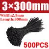 500/1000PCS 3*100 3*150 4*200 Nylon Self-locking Plastic Tie Black Cable Tie Fastening Ring Zip Wraps Strap Nylon Cable Tie Set