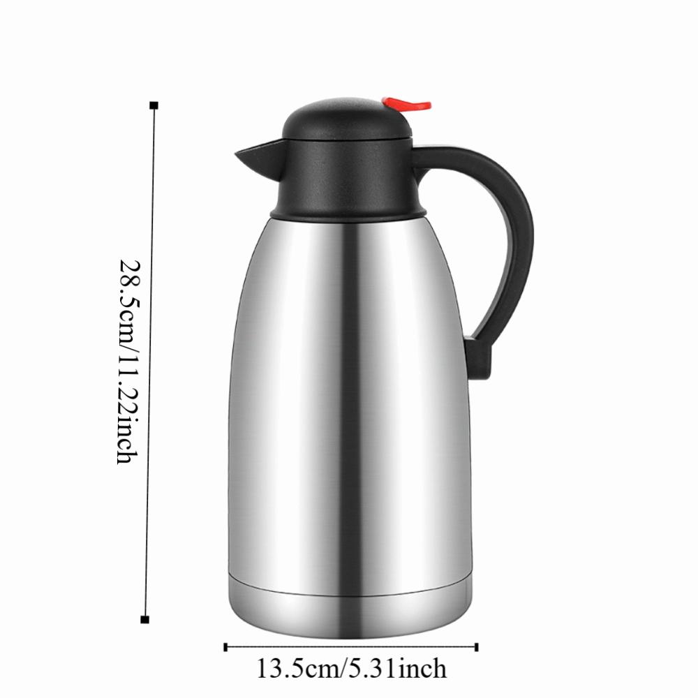 2L Thermal Coffee Jug Stainless Steel Insulated Kettle Durable Thermos Flask Living Room