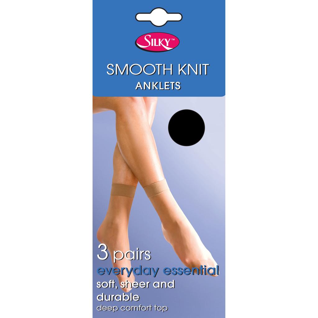 Silky Womens/Ladies Smooth Knit Ankle High (3 Pairs)