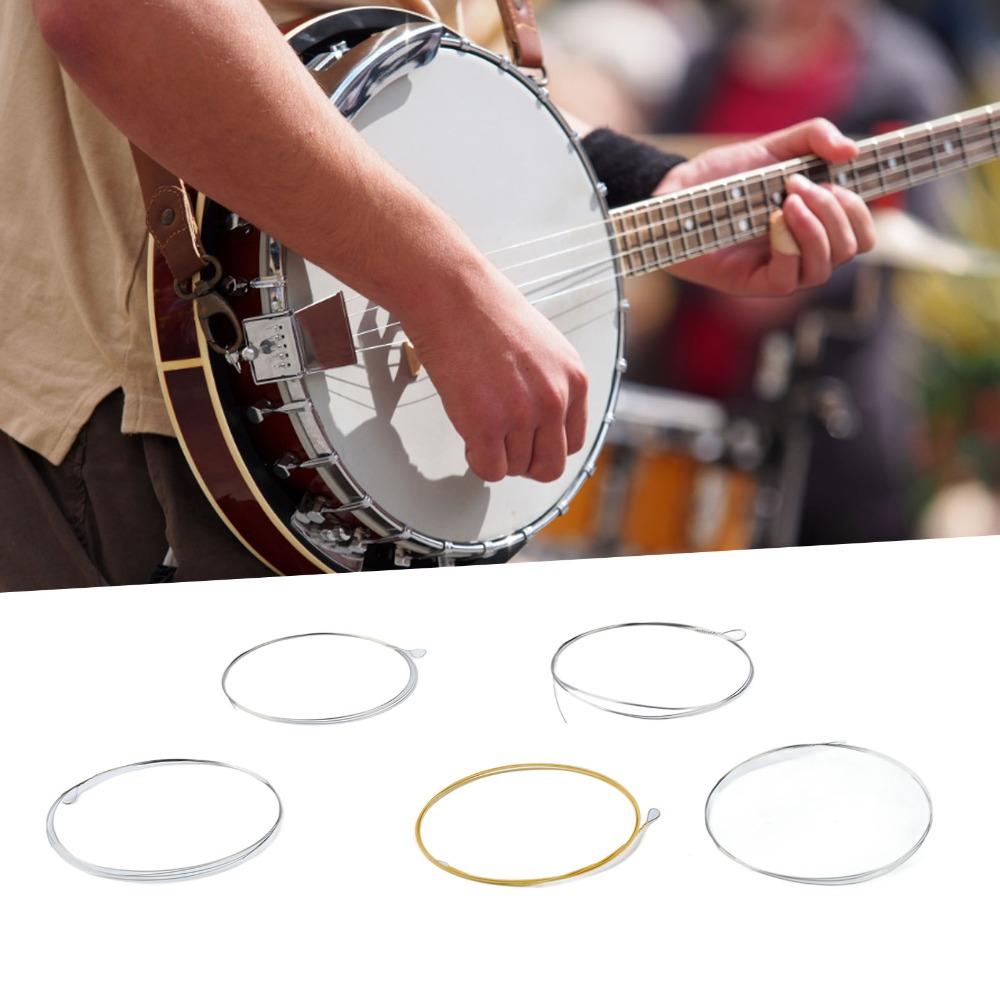 Stainless Steel Material 5 String Banjo Strings Silver+Golden Strings For Banjo Playing