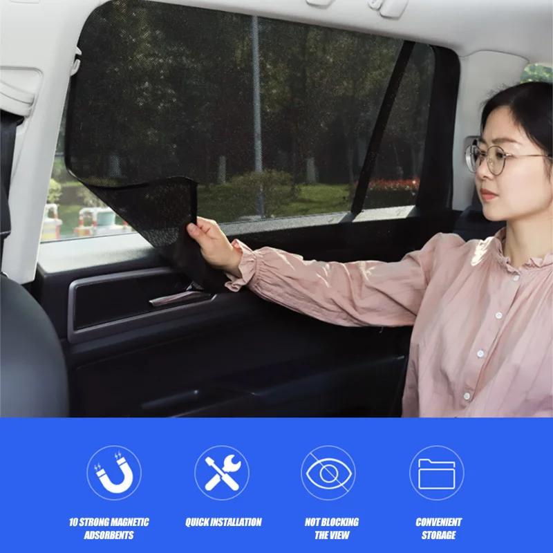 Magnetic Car Sun Shade Car Accessory UV Protect Curtain Sun Visor Protection Window Film Side Window Sunshade Mesh Anti-mosquito