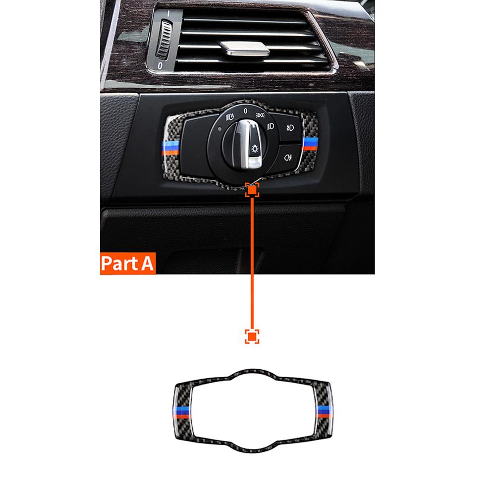 Крышка переключателя фар из углеродного волокна для BMW E90 E92 E93 320i 325i 05-12, наклейка, накладка, Стайлинг автомобиля