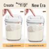 Square Clear Push-Type Storage Jar - Sealable Plastic Container for Kitchen Grains, Candy, and Fruit Powder