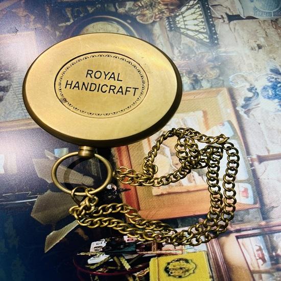 Beautiful Nautical Brass Russia Flag Pocket Compass