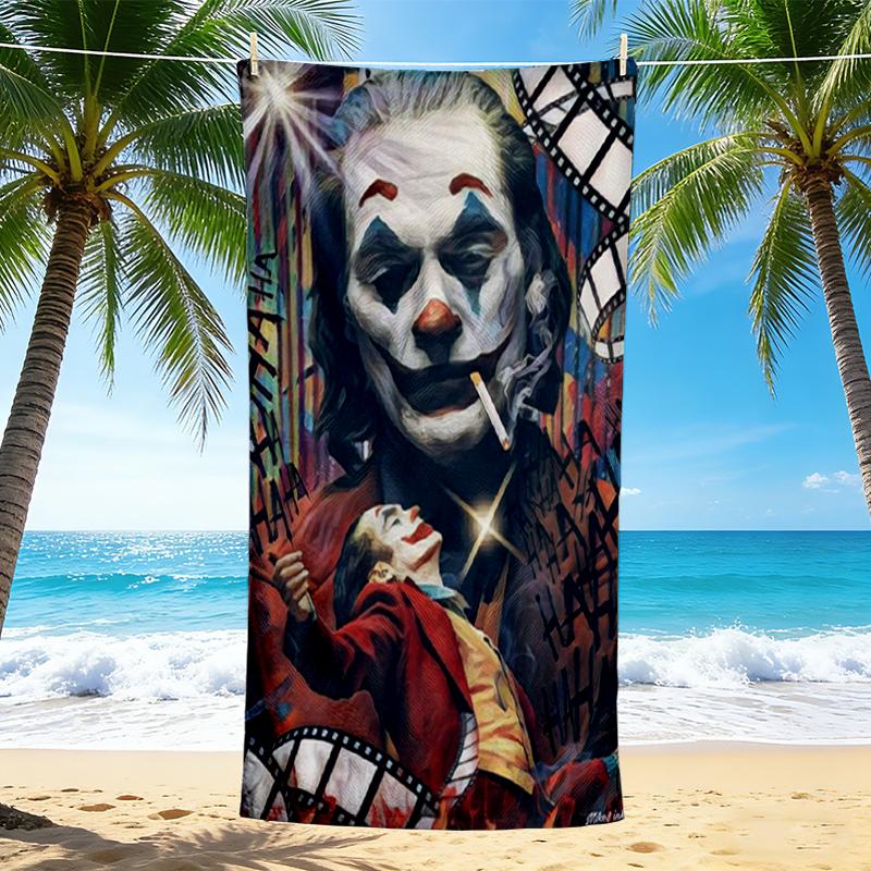1Pc Joker'S Chaos Gotham Beach Towel Quick Dry Multiuse For Beach Pool Gym Yoga Home Travel Christmas Halloween Xmas Gift L1319