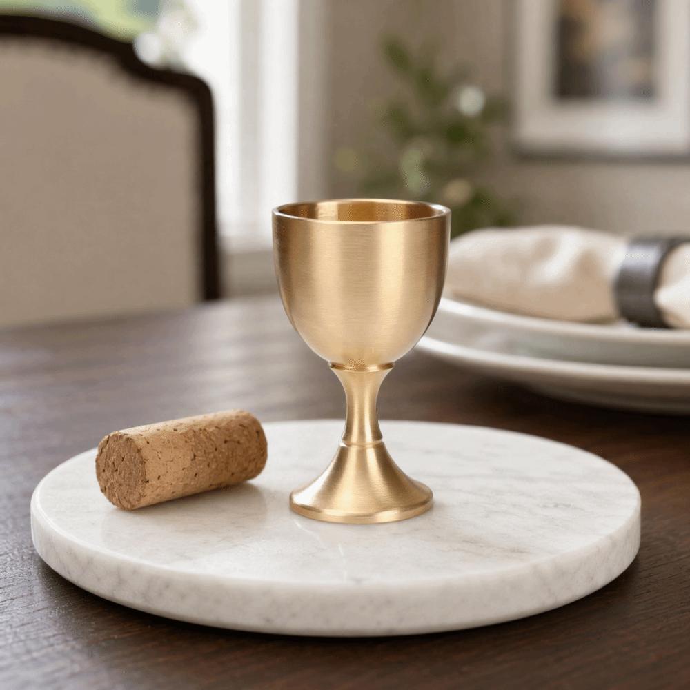 2pcs Vintage Mini Wine Glasses Brass Chalice Goblet  Party Wedding Graduation Anniversary Christmas