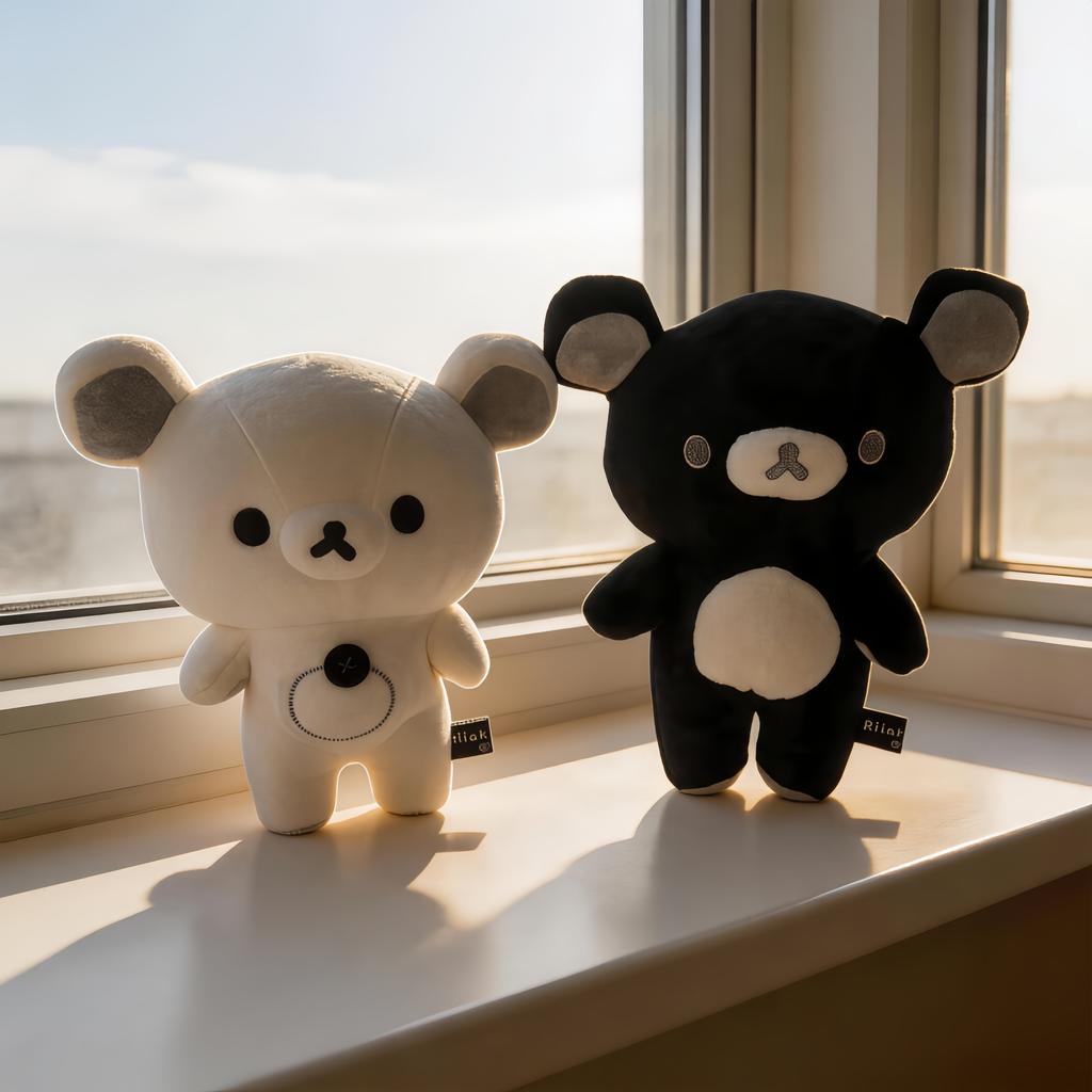 Black/White Rilakkuma Collection Plush Kawai Teddy Bear Stuffed Doll Animals & Plush Movies & TV Games Anime Figures Soft Toy