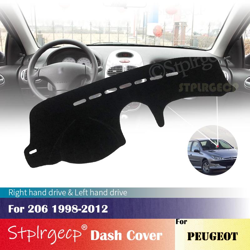 Для Peugeot 206 1998-2012 Противоскользящий чехол на панель приборов Защитная накладка Автоаксессуары Коврик-солнцезащита 1999 2000 2001 2002 2003 2004