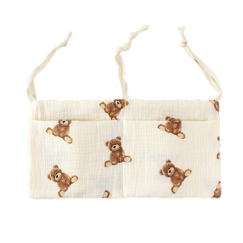 Cotton Baby Crib Storage Bag Large Capacity Newborn Bedside Bag Baby Stuff Organizer Baby Crib