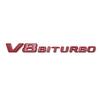 ABS V8 BITURBO Letter Logo Car Sticker for Mercedes Benz Twin Turbo Logo Fender Modification Accessories Label Decorative Decal BG1