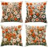 Floral Embossed Pillowcases: Vivid Orange and White Flower Arrangement Sofa Cushion Cover Home Room Decoration 2D Flat Printing