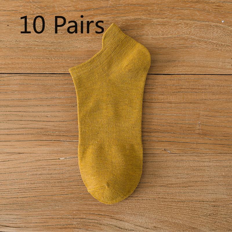 10 пар мужских коротких носков для лета, тонкие, дышащие, влагоотводящие, мужские низкие однотонные носки с защитой от запаха, носки с неглубоким вырезом, впитывающие пот