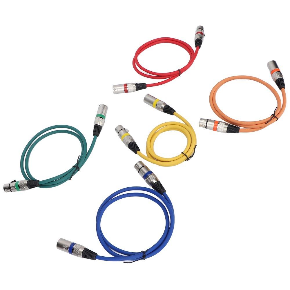 5PCS XLR Male to Female XLR to XLR Microphone Cable 3 Pin Color Coded Mic Patch Cord for Mic Mixer