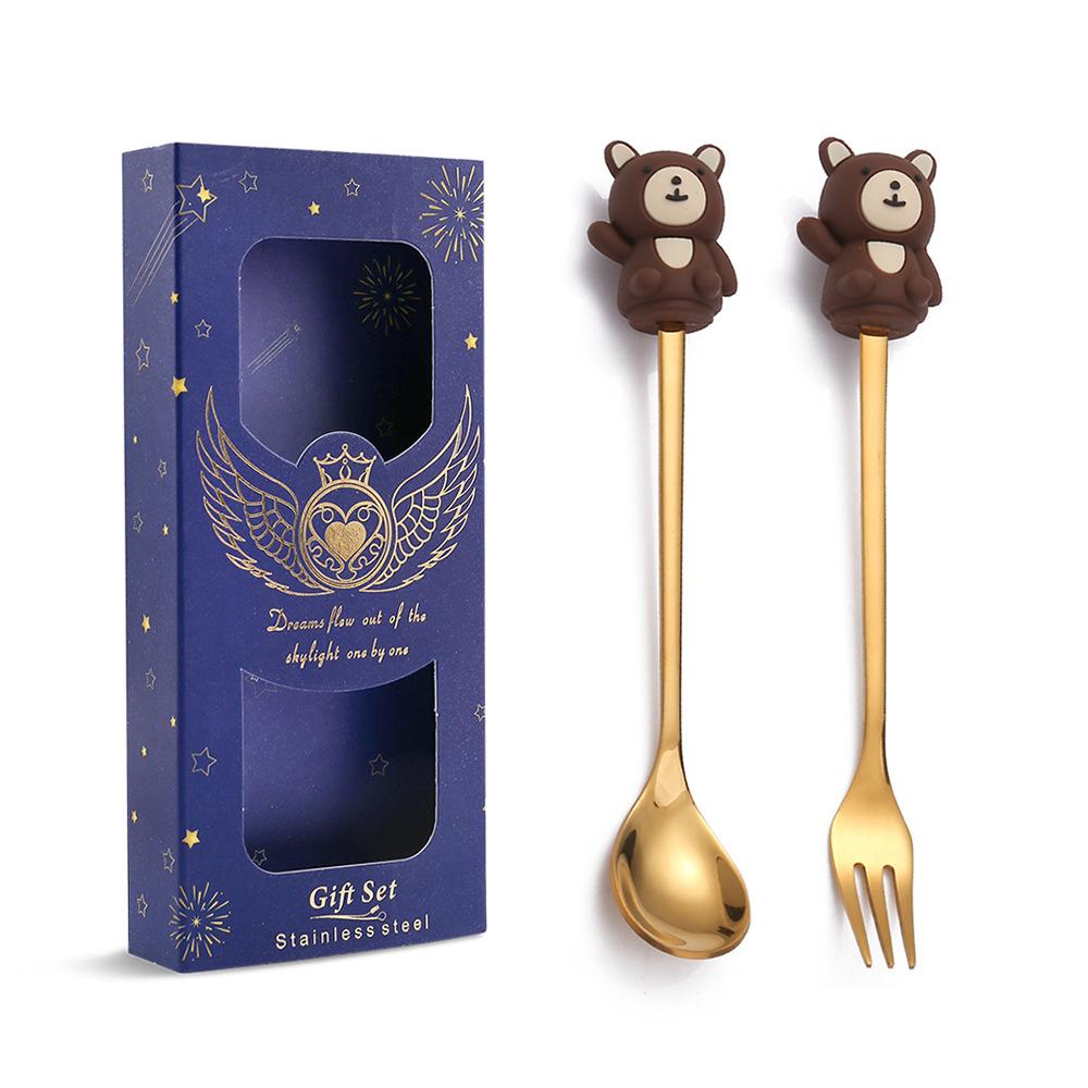 HANYANG 410 Stainless Steel Cutlery Home Hotel Use Cute Spoon Fork Western Cutlery