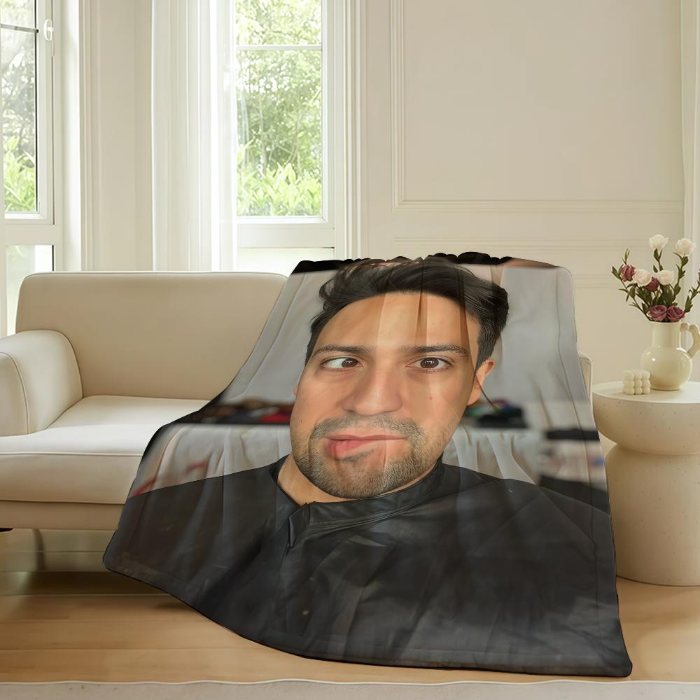 Fashion print L Lin Manuel Miranda Blanket For Sofa Office Bed Plane Travel Sleep Read Relax Camping Soft And Warm