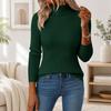 Женский водолазка пуловер свитер облегающий вязаный базовый слой топ