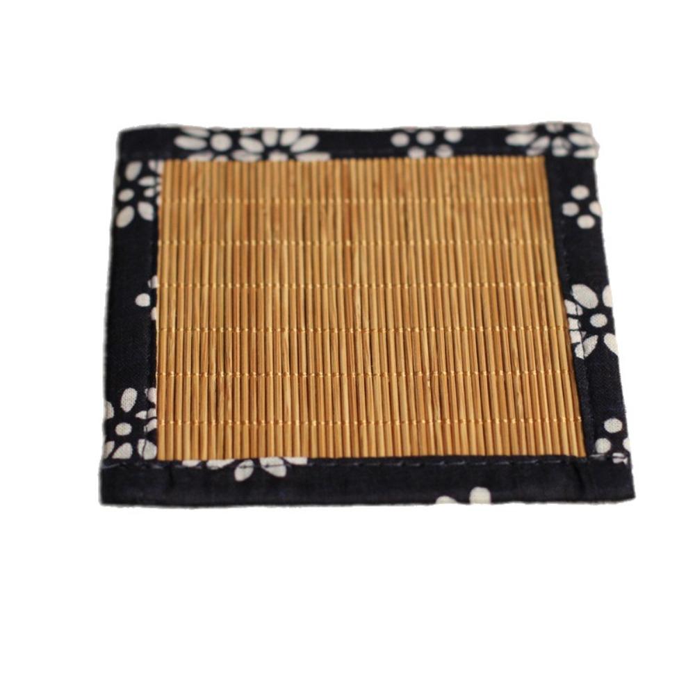 4PCS Square Tea Mat Bamboo Mug Pads Placemat Table Mat  Kitchen