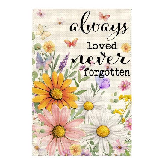 Spring Summer Floral Garden Flag 12x18 Inch Vertical Double Sided Colorful Flowers Welcome Yard Decor Farmhouse Outdoor Burlap Flag
