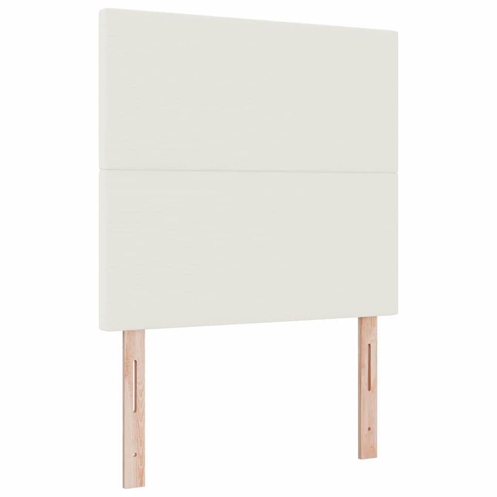 Box Spring Bed in Cream and White 120 x 200 cm Cord Fabric