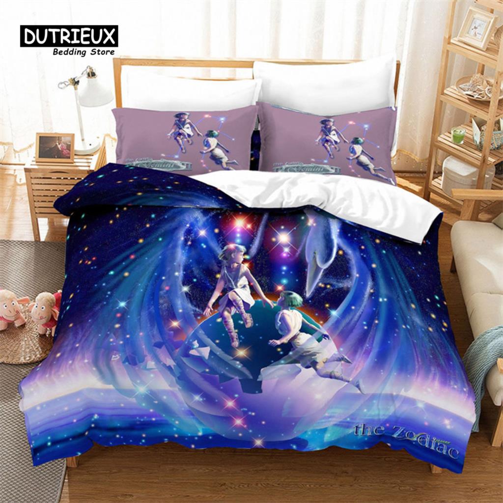 Пододеяльник Mystery 12 Constellations, комплект постельного белья с рисунком аниме для детей, подростков, взрослых, полиэстер, покрывало, декор для спальни