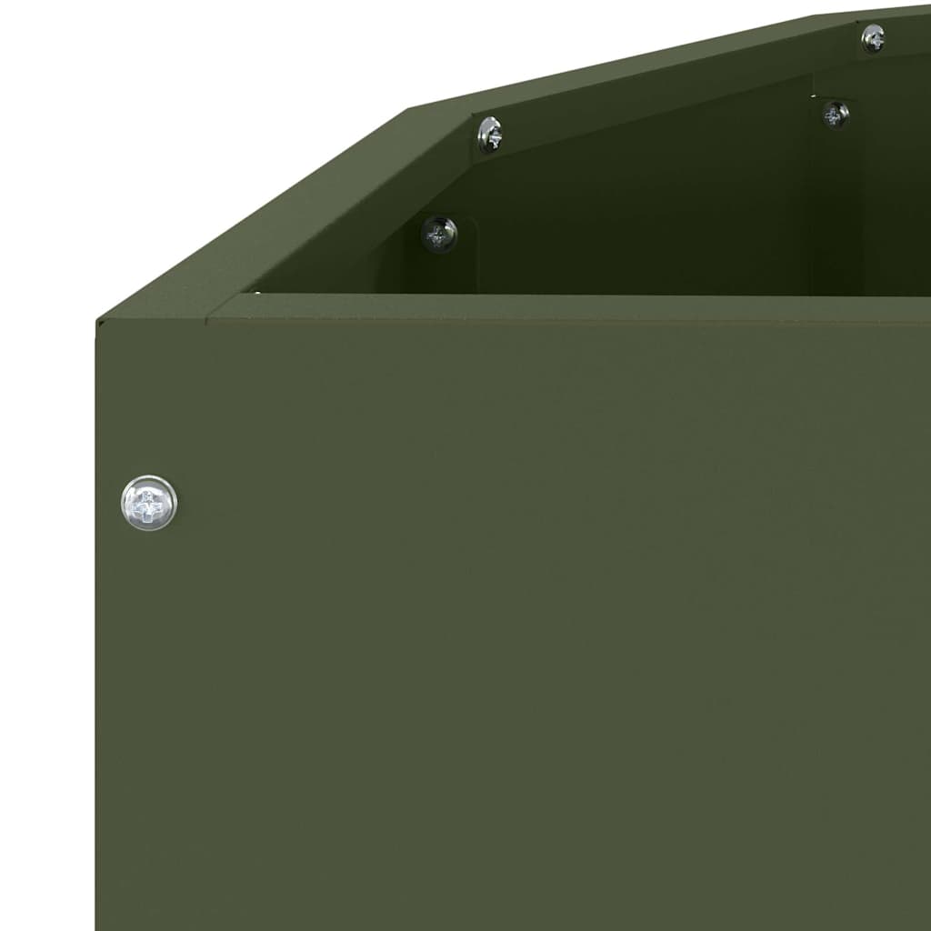 Plant Pot Olive Green 90 x 45 x 50 cm Steel