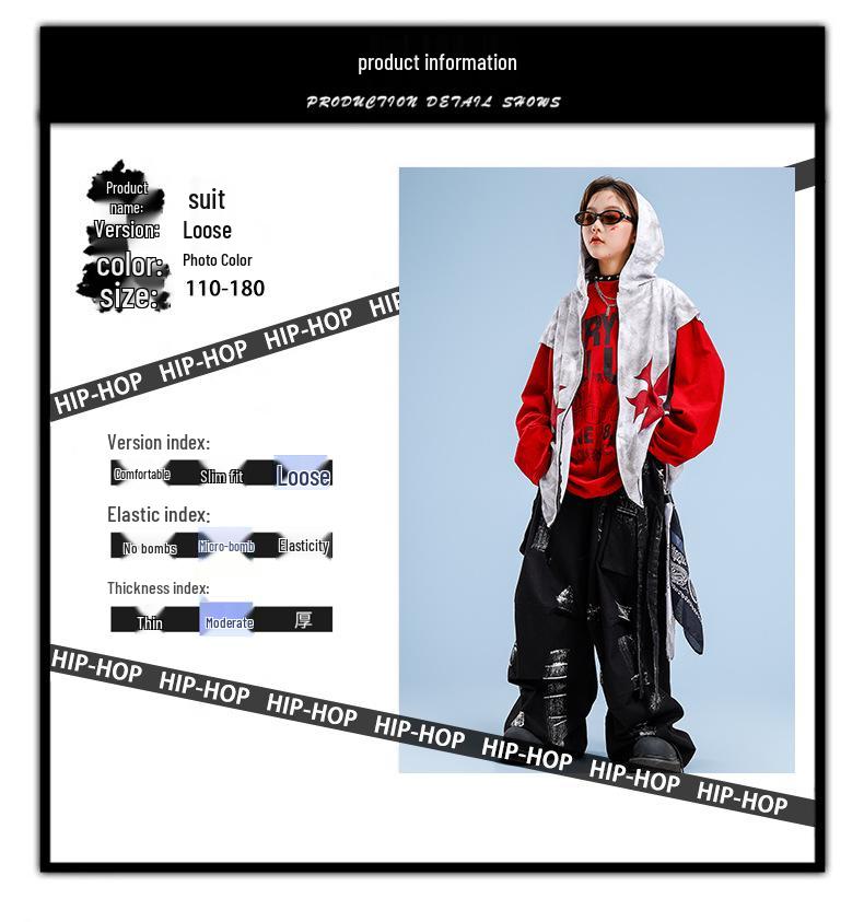 Детский костюм для хип-хопа и джаза - Модная уличная одежда для мальчиков и девочек, Летний наряд для выступлений