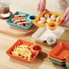 Stackable Divided Plate with Dipping Sauce Smooth Edges Non-stick Easy To Clean Sushi Salad Dumpling
