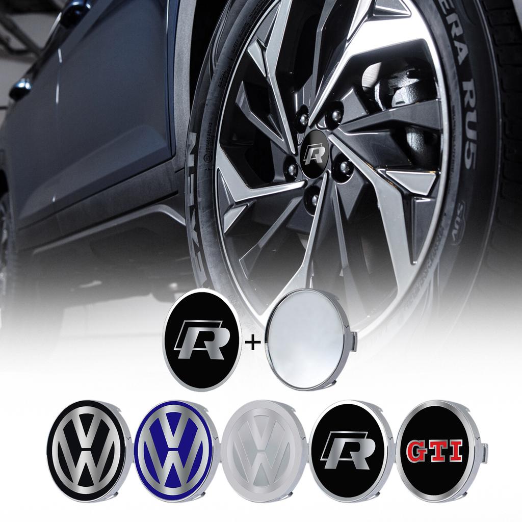 4Pcs 60/63/68MM Car Wheel Center Hub Caps Logo Cover for Volkswagen VW Rline Golf7 8 Passat Variant GTI Motion Caddy Arteon Polo