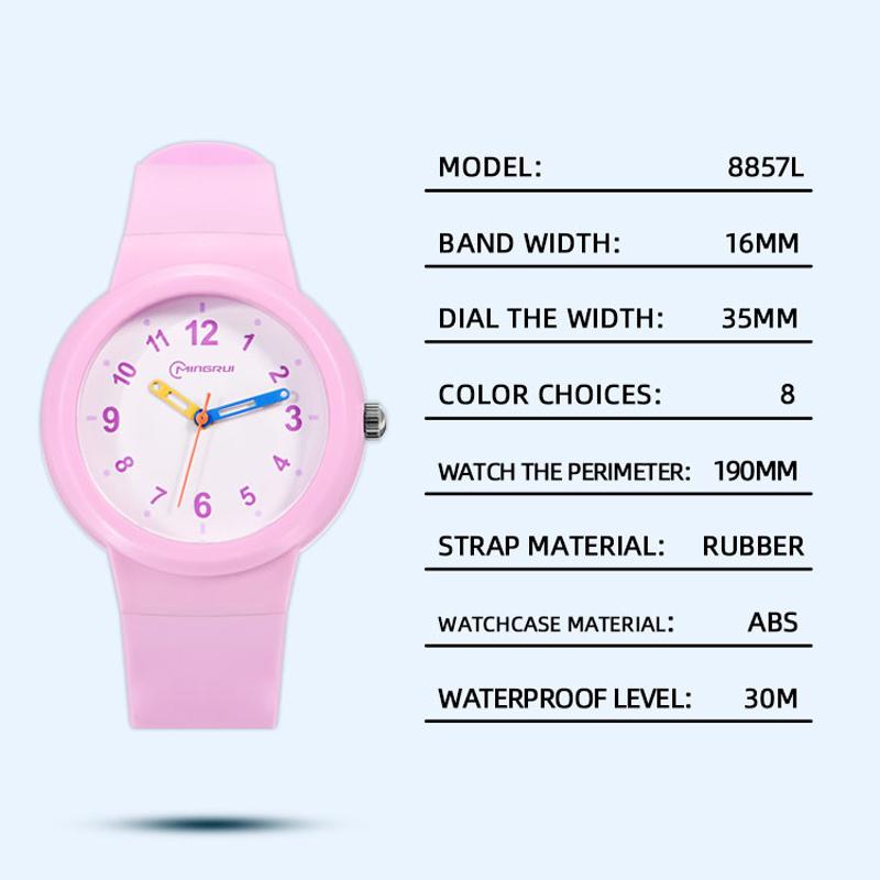 CA03 3-12 Year Old Children's Watch Fashion Simple Sports Comfortable Waterproof High Boys Girls Quality Quartz Watches