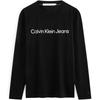 Fashion Minimalist Letter Print Comfortable Basic Round Neck Long Sleeve T-Shirt Men Tops Space-Black J324901-BEH